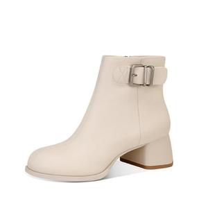 JESSICA SOPHIA Женские полусапожки на каблуке 4,5 см экрю с меховой подкладкой, цвет Ecru (Fleece-Lined)