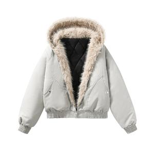 Пуховик Unisex Hooded Thickened Puffer Jacket VanCamel, белый серый