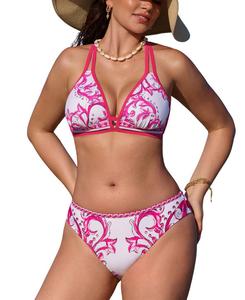 Женский бикини-комплект Crimson Meadow DD+ Cupshe, Pink