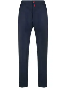 Прямые брюки с эластичным поясом Kiton, синий