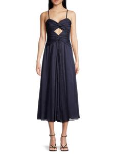 Платье-миди Clea с вырезом Likely, темно-синий