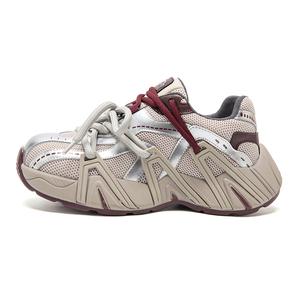 Устойчивые к истиранию, дышащие, легкие, увеличивающие рост низкие кроссовки на массивной подошве для женщин MALEMONKEY, Silver