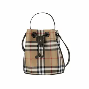 Сумка-ведро из полиуретана, сумка через плечо, кроссбоди, мини-женская сумка beige Burberry, Set (Bag+Dust Bag)