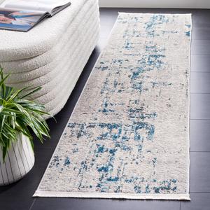 Ковер-ковер-дорожка SAFAVIEH, 67 x 244 см, коллекции Shivan - , Grey & Blue, современный абстрактный дизайн, не линяет и прост в уходе, идеален для помещений с высокой проходимостью в гостиной, спальне (SHV723M)