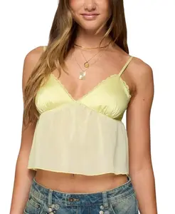 Прозрачный шифоновый топ Krisa в стиле бэби-долл Edikted, желтый