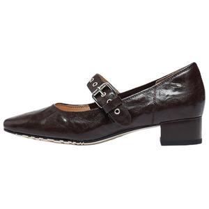 Staccato Женские туфли Мэри Джейн на массивном каблуке 3 см - кофе, цвет Coffee