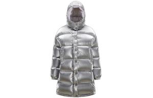 Пуховик женский серебристый Moncler, серебряный
