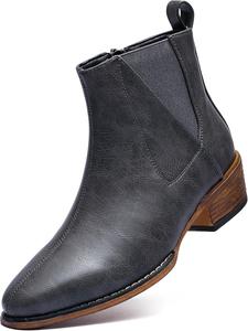 Женские ботильоны на среднем каблуке Челси с молнией Элегантные ботинки RCTEC, Grey