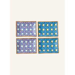 Поднос Jonathan Adler BASKETWEAVE, 12x18,5 см, цвет weiss/blau/helllila