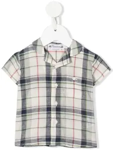 Клетчатая рубашка на пуговицах Bonpoint, нейтральный