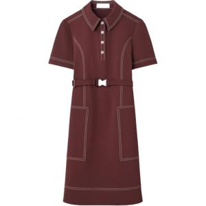 Платье с короткими рукавами, коллекция осень-зима 2025, женское Tory Burch, красный