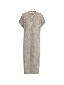 Ослепительный кардиган с водяными лилиями Brunello Cucinelli, бежевый