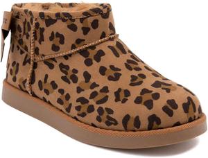 Женские зимние ботинки Juicy Couture Slip On с утеплителем, микрозамша, модные укороченные сапожки для улицы и снега - Olden, Leopard-Kelsey