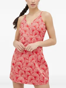 Мини-платье с узором и V-образным вырезом Morgan, красный