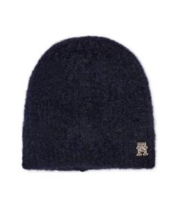 Шапка женская Tommy Hilfiger из шерсти альпаки с монограммой, синий