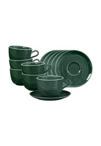 Чашки кофейные Seltmann Weiden Terra с Блюдцеми, 400 мл, 6 штук, темно-зеленый