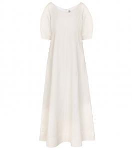 Платье миди из смеси льна и хлопка Toteme, белый