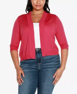 Кардиган на пуговицах 3/4 рукава больших размеров Belldini, розовый