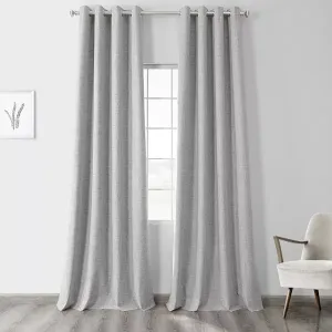 Теплоизоляционная штора Millennial серого цвета с люверсами из переплетенного льна Half Price Drapes, grey