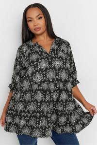 Печать плитки штампа вырез горловина многоуровневый верх Yours Curve, черный