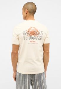 Футболка с принтом Mustang, кремовый