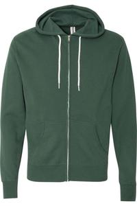 Independent Trading Co. Легкая толстовка с капюшоном и застежкой-молнией, цвет alpine green