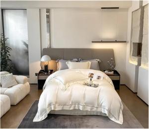 YUSIWOAL Комплект постельного белья из хлопка и эвкалиптового лиоцелла с охлаждающим эффектом