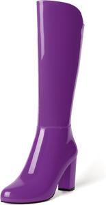 Женские вечерние модные ботильоны MODENCOCO с круглыми носками, лакированной застежкой-молнией, сексуальные на толстом каблуке, 8,4 см