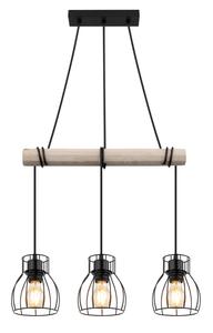 Настольная лампа Globo натуральный, черный, 50/14/140 см