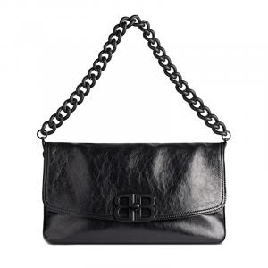 Balenciaga Женская черная кожаная сумка через плечо среднего размера
