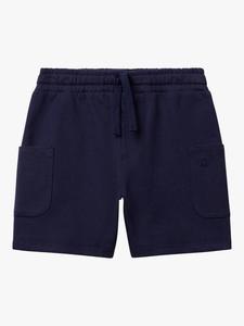 Детские хлопковые карго-шорты с кулиской Benetton, Night Blue