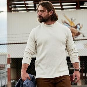 Термальный топ с круглым вырезом вафельной вязки мужской Filson, темно-желтый