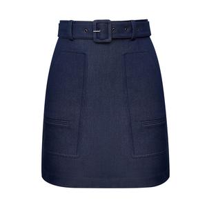 Юбка Deep Breath А-силуэта с большим карманом и поясом, черный