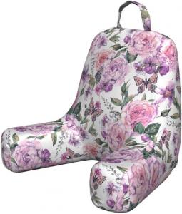 Наволочка для подушки для чтения Ambesonne с цветочным рисунком, изображающим крошечных бабочек-парусников среди роз персикового цвета, выполненных акварелью, мягкая набивная наволочка для кровати, маленький размер, разноцветная., Multicolor