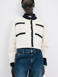 MANGO Вязаный кардиган 'Petunia' в цвете Cream