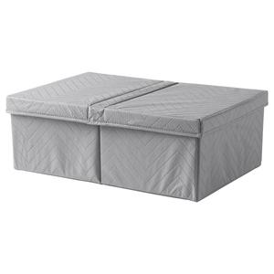Коробка для одежды с крышкой, серая, 51x34x18 см. IKEA Fullsmockad