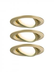 Paulmann Встраиваемый светодиодный светильник Nova Coin круглый 84 мм 50° Coin 3x6 Вт 3x470 лм 230 В 2700K золотистый