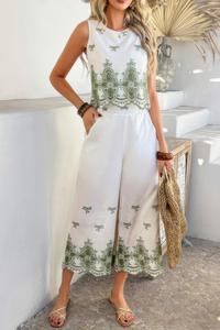 Комплект без рукавов с вышивкой Twp Pieces Tile Inspired Truedames, зеленый