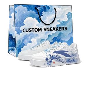 ANTA Свободные, легкие, дышащие, увеличивающие рост, низкие кроссовки для скейтбординга унисекс, белые, синие