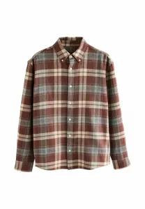 Рубашка в клетку с длинным рукавом, прямого кроя Next, Chocolate Brown