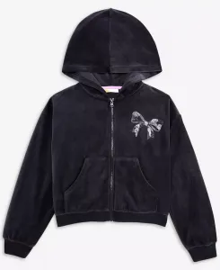 Маленькие и большие девочки худи с бантом на молнии Epic Threads, черный