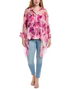 Джонни Вас Плюс Катя Свободная шелковая блузка Johnny Was, розовый