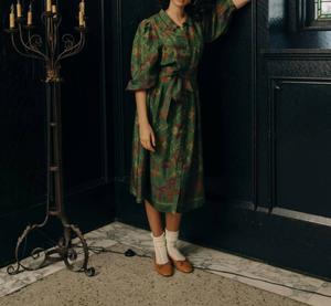 Платье Lulu Midi в цвете "Леди Верт" оливковое LOVE THE LABEL