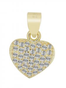 Adeliás Женский кулон - Сердце. Кулон в форме сердца из серебра 925 пробы с золотым покрытием
