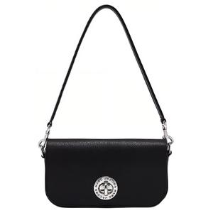 MARC JACOBS Женская черная сумка через плечо среднего размера из спилка