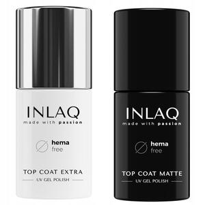 Набор: гибридный глянцевый топ, 6 мл + матовый топ, 6 мл Inlaq