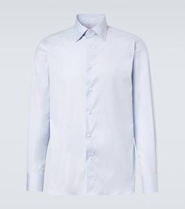 Хлопковая рубашка с добавками Zegna, Light Blue
