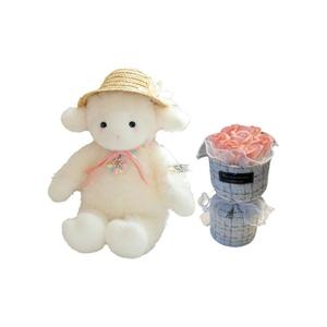 Очаровательная соломенная шляпа с овечкой дизайн плюшевая кукла высота 35см Bitter purchase