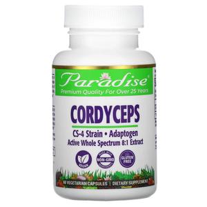 Paradise Herbs Tibetan CS-4 Cordyceps 60 Vegetarian Capsules