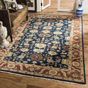 Ковер SAFAVIEH, 183 x 275 см, Heriz Collection, Navy & Rust, ручной вязки, традиционная шерсть, идеален для помещений с высокой проходимостью в гостиной, спальне (HRZ277B)